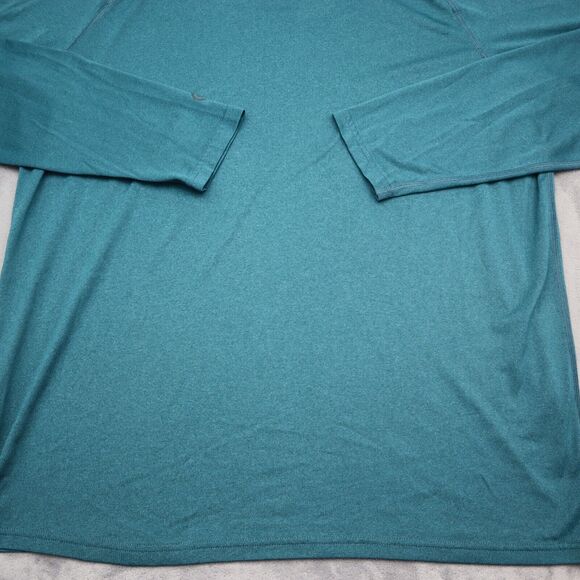 Champion Shirt Mens L Green Long Sleeve Crew Neck Polyester Logo Casual T Shirt - Picture 15 of 16